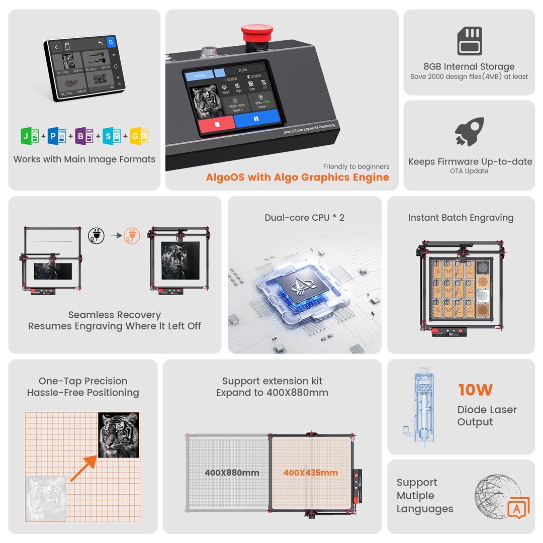 AlgoLaser DIY KIT MK2 10W Mesi - Industrial Laser Engraver ulasan dan harga